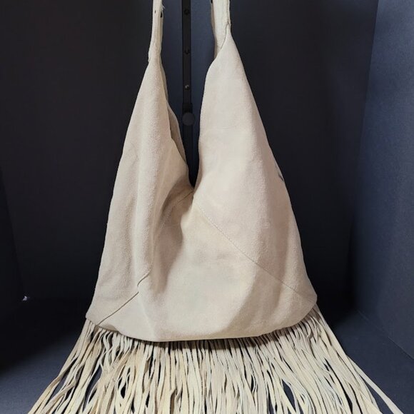 Express Leather Fringed Studded Shoulder Bag - Picture 5 of 12